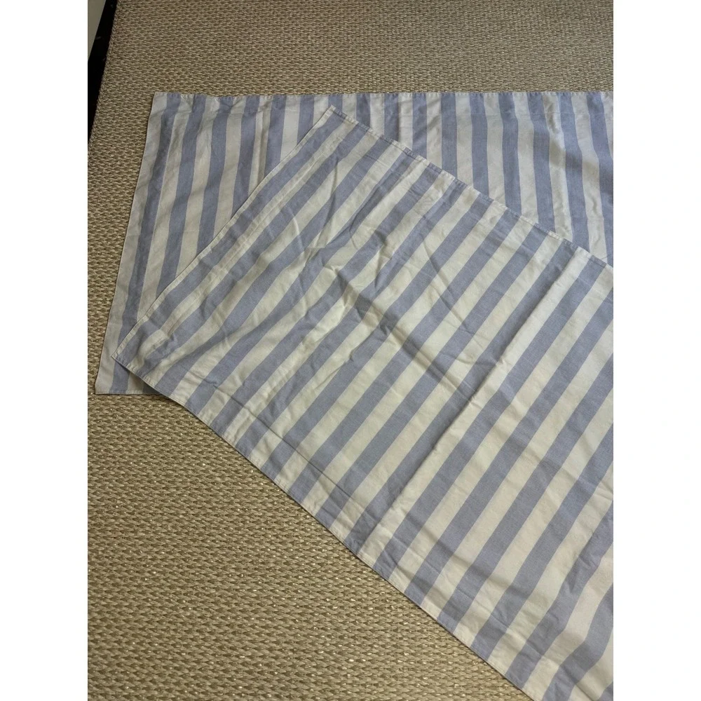 Coming Home lands end King Duvet Cover Set Blue Stripe Cotton cottage beach